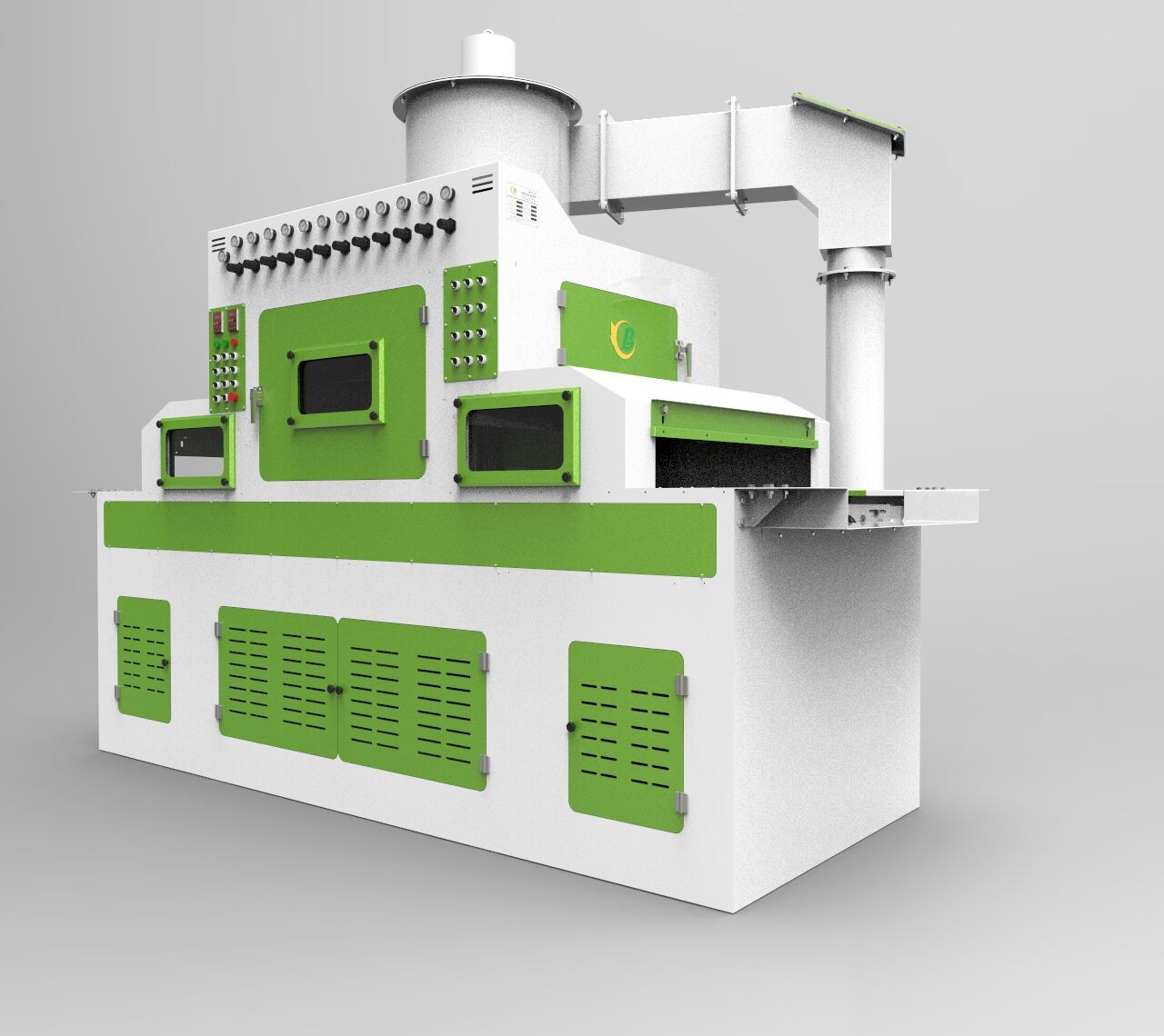 TB-NC400-8A輸送式自動(dòng)噴砂機(jī)-主機(jī)尺寸（mm）：3560×1280×3150噴砂進(jìn)口尺寸（mm）：400×150主機(jī)質(zhì)量：1050kg電源：380V，50Hz總功率：···