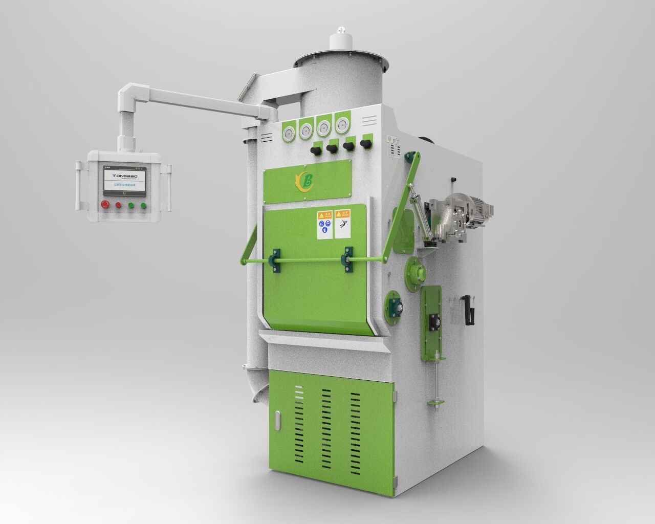 TB-NA400-4A履帶式自動(dòng)噴砂機(jī)，杭州自動(dòng)噴砂機(jī)-外形尺寸（mm）：135015002650 處理空間尺寸（mm）：400620 **載重：100kg 單工件**重量：8kg 噴槍數(shù)量···